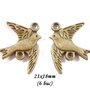 3766 - (6 buc) Charms linkuri bronz pasari in zbor