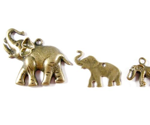 3767 - SET Pandantiv charms bronz elefantei