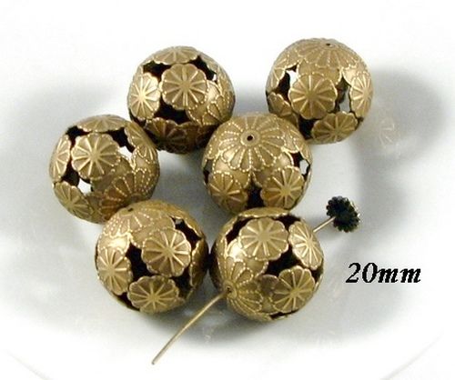 3781 - (2 buc) Margele bronz 20mm