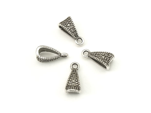 Agatatoare pandantiv, finisaj argintiu antichizat, 15,5x7,5x7 mm (cod 10-23)