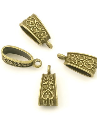Agatatoare pandantiv, finisaj bronz, 18,5x8,5x6,5 mm (cod 10-34)