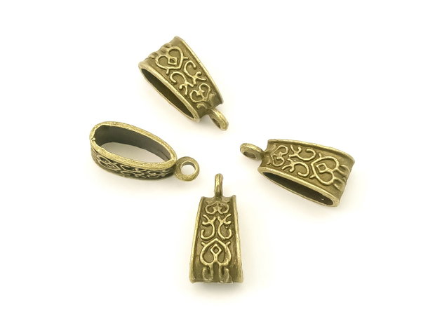 Agatatoare pandantiv, finisaj bronz, 18,5x8,5x6,5 mm (cod 10-34)