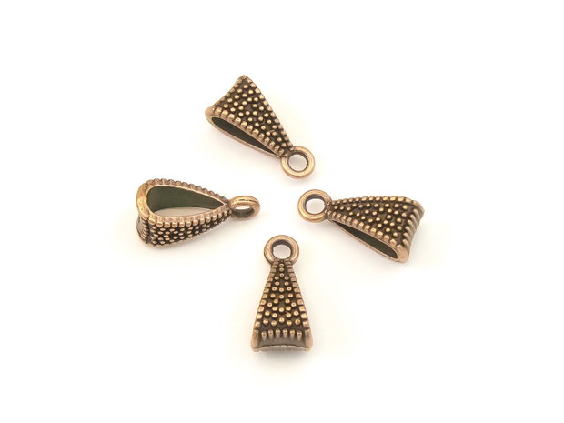 Agatatoare pandantiv, finisaj cupru antichizat, 15,5x7,5x7 mm (cod 10-40)