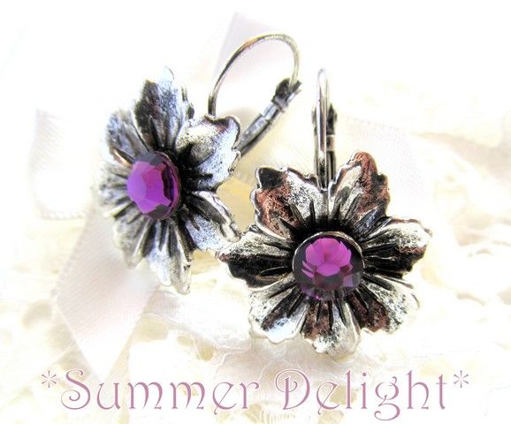 SUMMER DELIGHT CERCEI ARGINTIU ANTIC/SWAROVSKI AMETIST