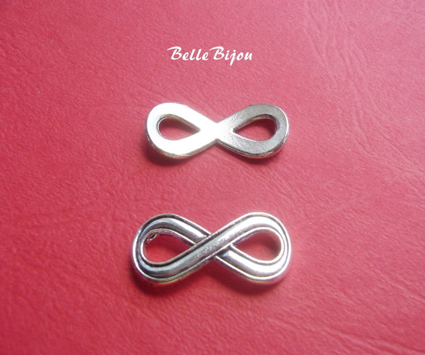 Infinit link argintiu antichizat usor ondulat 4x14x19 mm