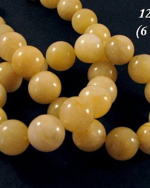3846 - (18 buc) Jad galben deschis sfere 12mm