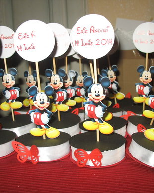 Marturie botez Mickey/Decoratiune candy bar  handmade