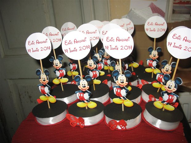 Marturie botez Mickey/Decoratiune candy bar  handmade