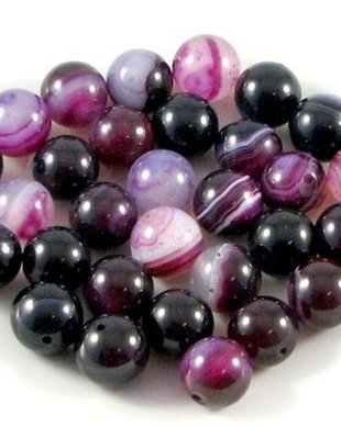 3867 - (30 buc) Agate nefatetate, nuante de mov inchis si violet