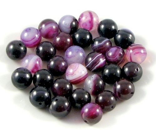 3867 - (2 buc) Agate nefatetate, nuante de mov inchis si violet
