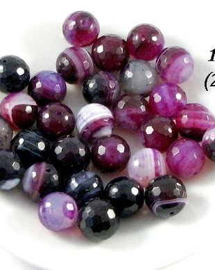 3869 - (19 buc) Agate fatetate, nuante de mov inchis si violet