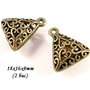 3886 - (2 buc) Charms bronz 3D 18x16x8mm