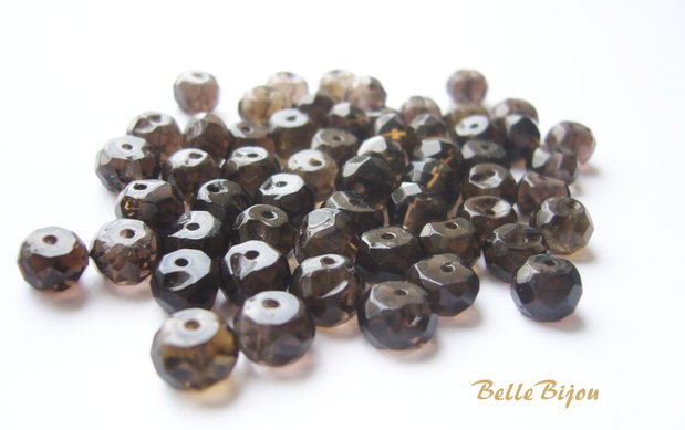 Cuart fumuriu rondele fatetate calitatea a 2 -a aprox 7-7.5 x5 mm