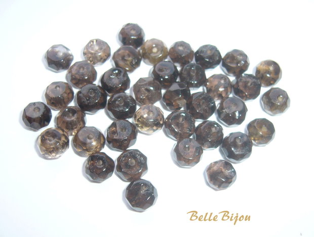 Cuart fumuriu rondele fatetate calitatea a 2 -a aprox 7-7.5 x5 mm