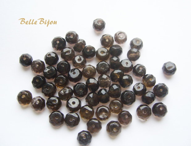 Cuart fumuriu rondele fatetate calitatea a 2 -a aprox 7-7.5 x5 mm