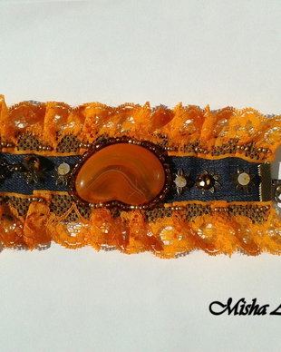 Bratara catusa - Orange stone