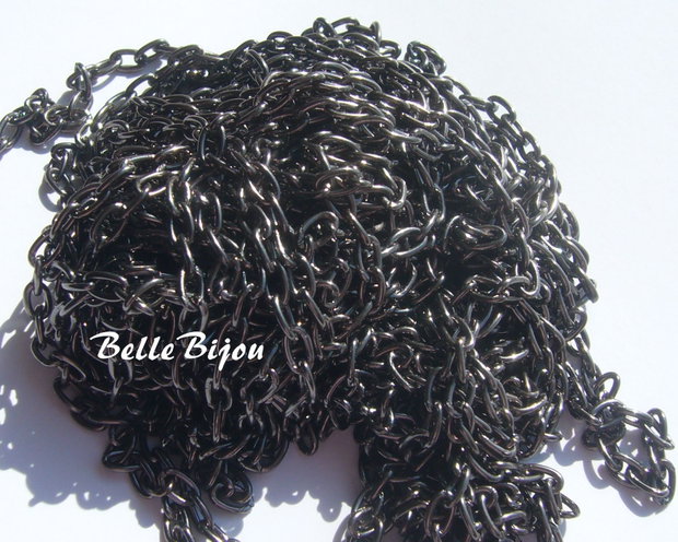 (50 cm) Lant negru (gun metal) cu zale de 4x7 mm