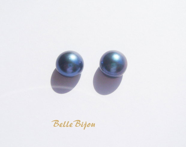 (2 buc) Perle peacock SEMI - gaurite de diametru aprox 10.5 mm