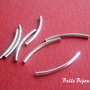 Tub din argint rodiat arcuit 20x1.5 mm