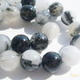 Cuart rutilat alb-negru 10 mm