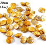 3906 - (20 buc) Sidef colorat galben romb neregulat 17-20mm