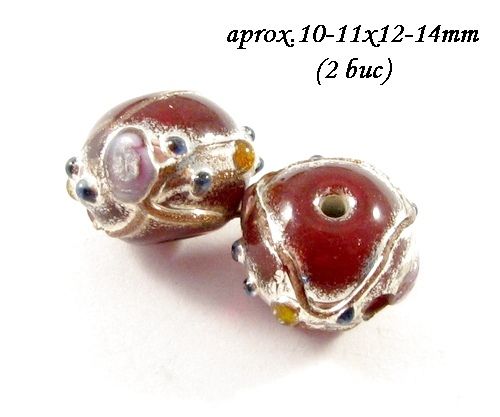 3950 - (2 buc) Margele de lampa (lampwork)