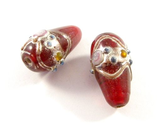 3949 - (2 buc) Margele de lampa (lampwork)