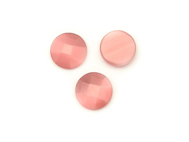 Cabochon sticla fatetata cat eye, 12 mm (cod 21-107)
