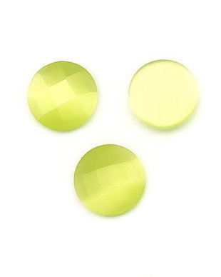 Cabochon sticla fatetata cat eye, 12 mm (cod 21-109)