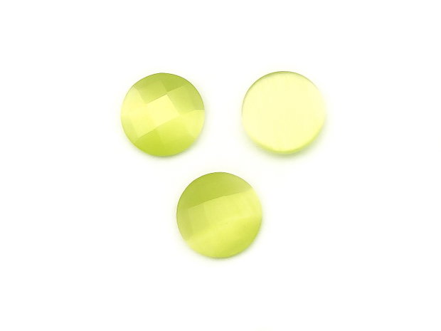 Cabochon sticla fatetata cat eye, 12 mm (cod 21-109)