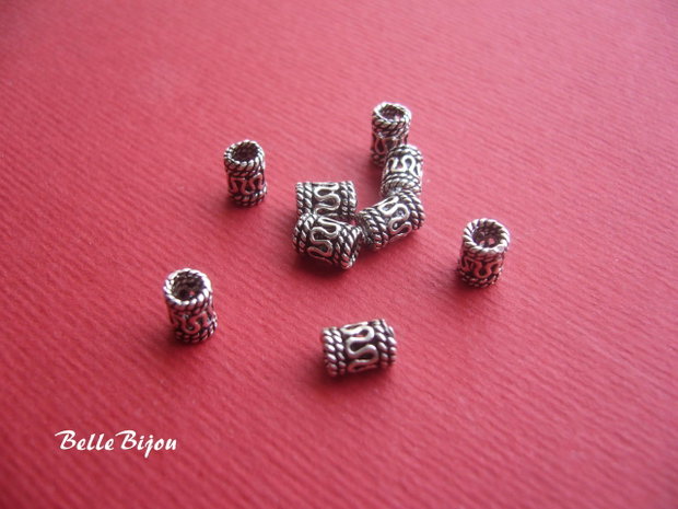 Tub din argint antichizat INDIA cu linie serpuita aprox 6x4 mm