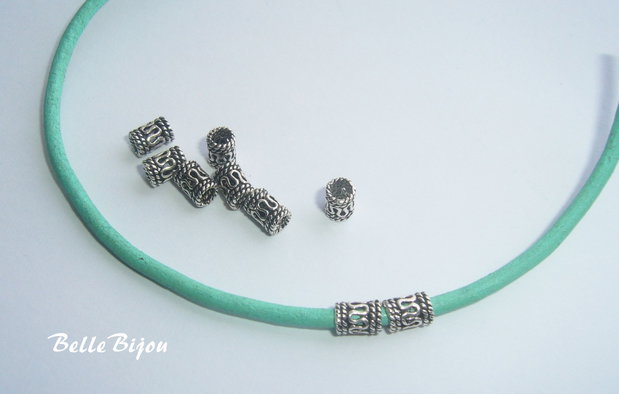 Tub din argint antichizat INDIA cu linie serpuita aprox 6x4 mm