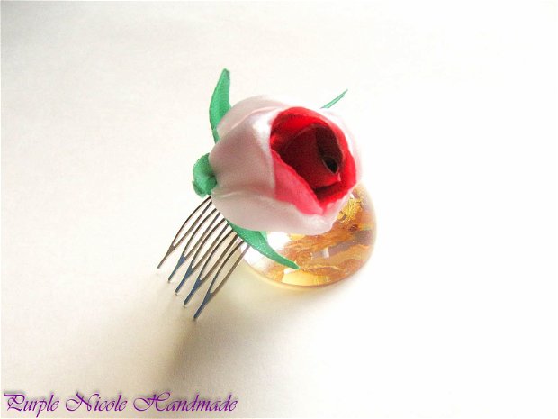 Colorful Rose - pieptene par trandafir satin