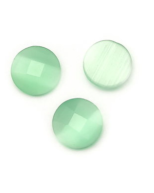 Cabochon sticla fatetata cat eye, 12 mm (cod 21-111)