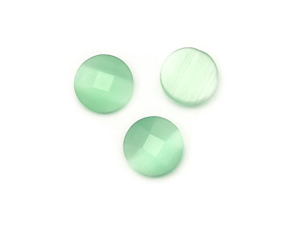 Cabochon sticla fatetata cat eye, 12 mm (cod 21-111)