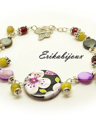 Bratara sidef floral