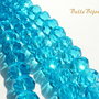 Cristale mari din sticla fatetata bleu turcoaz 12x9 mm