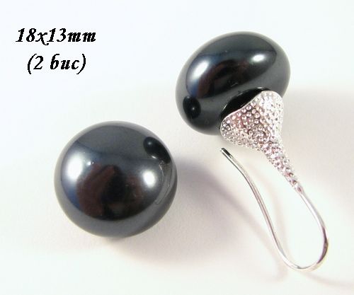 4021 - (2 buc) Perle tip Mallorca semigaurite 18x13mm