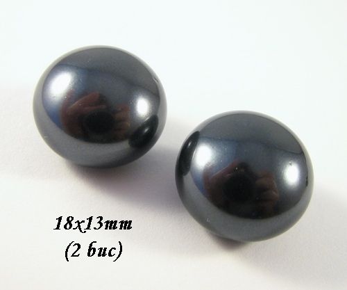 4021 - (2 buc) Perle tip Mallorca semigaurite 18x13mm