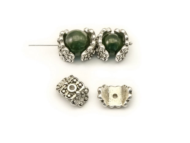 Capacele, finisaj argintiu antichizat, 12,5x8,5 mm (cod 8-107)