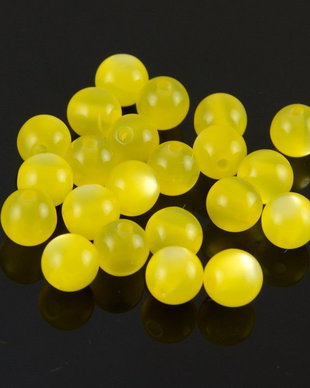 H958 Margele acril tip cat eye, galbene, aprox.8mm