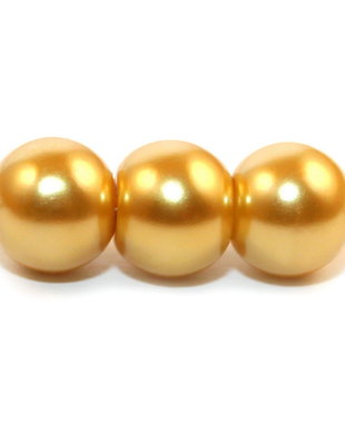 Perle din sticla, 8 mm, auriu deschis
