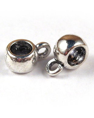 Margele din metal, cu agatatoare, platina, 9x4 mm