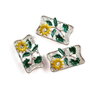Distantiere cu floare galbena, 2 siruri, 24x15 mm