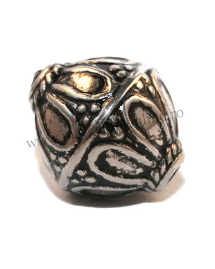 Margele din acril, biconice, antique silver, 21x19 mm