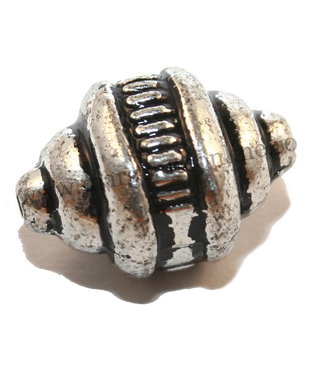 Margele din acril, biconice, antique silver, 18x12 mm