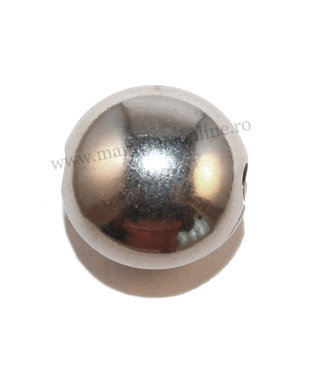 Margele din acril, argintii, rotund plate, 11x7 mm