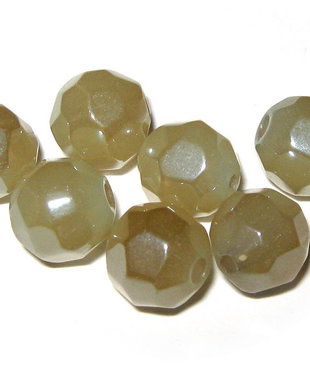 Cristale din sticla, rotunde, electro, opace, 8 mm, kaki