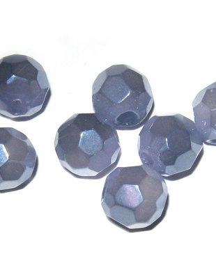 Cristale din sticla, rotunde, electro, opace, 8 mm, gri inchis