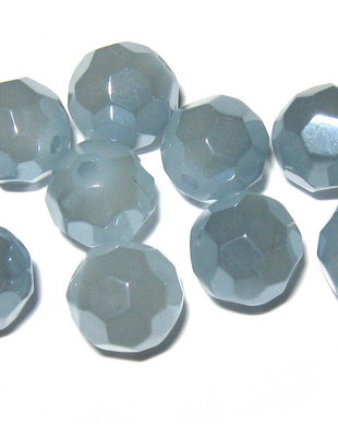 Cristale din sticla, rotunde, electro, opace, 8 mm, gri albastru